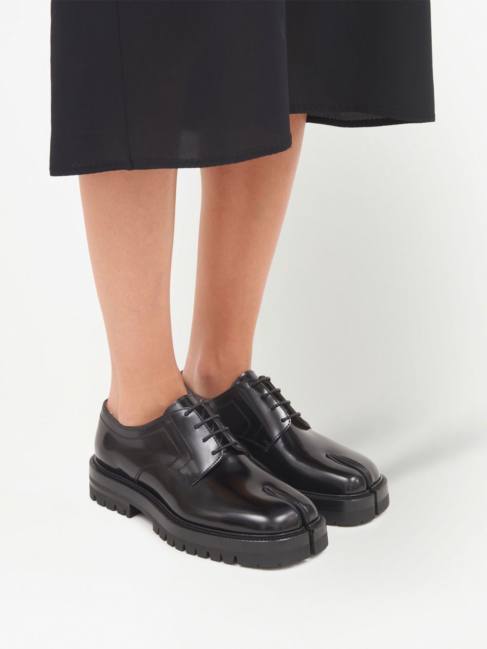 Tabi Toe Lace Up Shoes Black