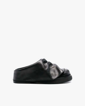 Mini Robin Suede Sabot Mules Black