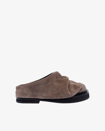 Mini Robin Suede Sabot Mules Beige