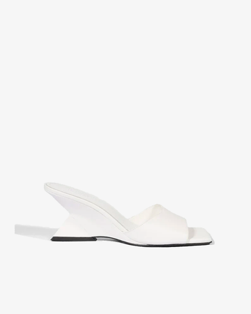 Abbie Sculpt Mule Sandals White