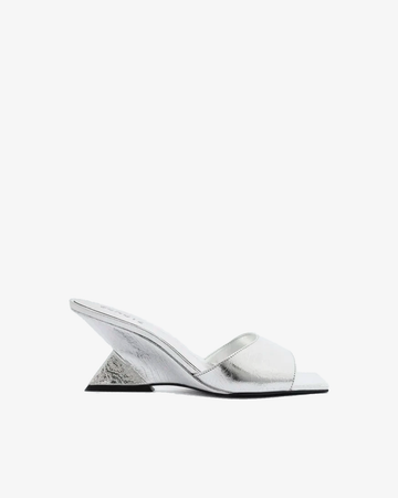 Abbie Sculpt Mule Sandals Silver