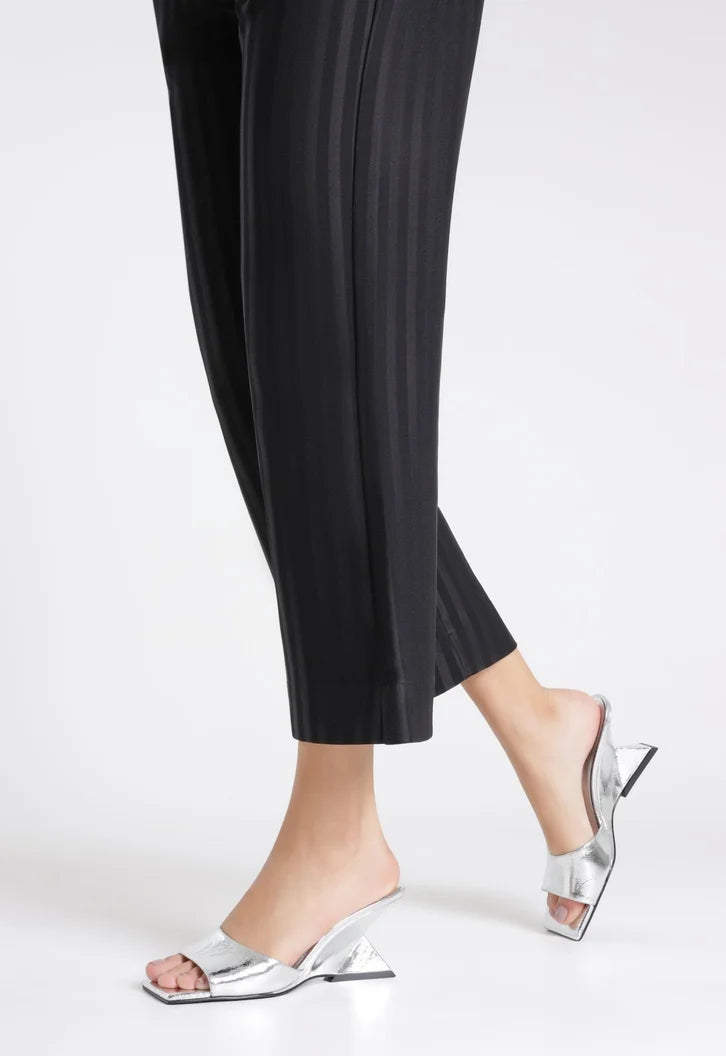 Abbie Sculpt Mule Sandals Silver